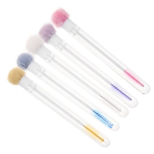 FOMIYES Cepillo De Pestañas y Aplicador De Máscara 5 Piezas Portátil Con Tubo Multicolor Para Mujer Uso Cosmético Diario