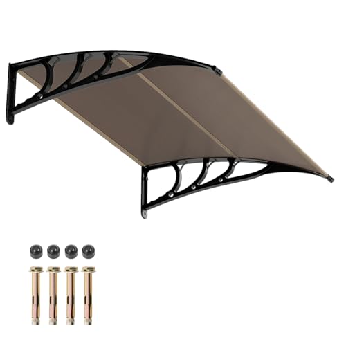 GOPLLUS Marquesina Exterior para Puertas y Ventanas para Entrada, Porche (Café,100x75.5x23 cm)