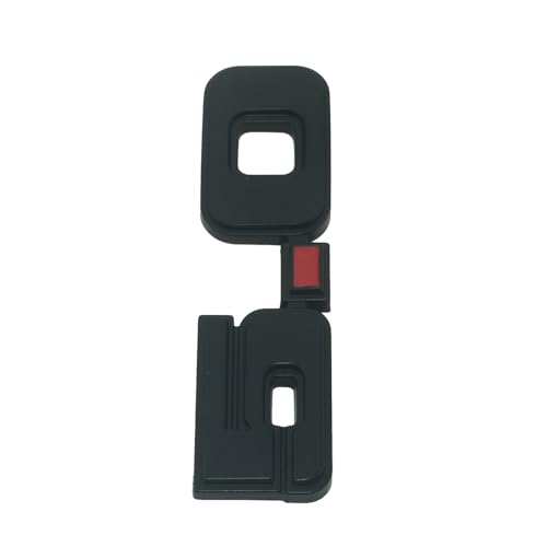 Image of 2Pc 1979-1993 5.0 Liter Engine Emblem Driver & Passenger Side Badge Nameplate Replacement for D9ZZ-16228-BC (Matte Black Red)