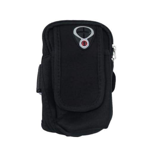 HEMOTON Black Running Case Workout Sports Phone Holder Cell Phone Arm Band Arm Bag Treadmill Fitness Multifunction