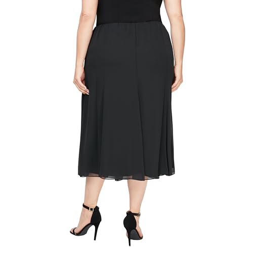 Alex Evenings Women's Plus Size Midi Chiffon Skirt2