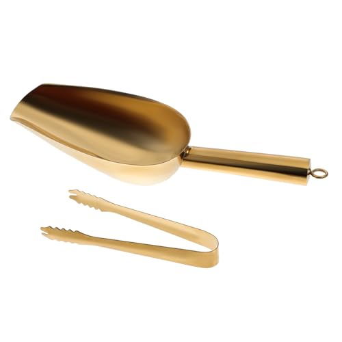 Ciieeo Pala y Pinzas de Hielo de Acero Inoxidable Multifuncional para Cocina Bar Restaurante con Mango Resistente y Diseño Duradero