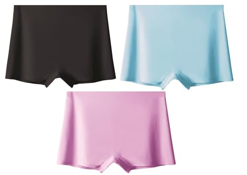 Image of LOURYN KOULYN Women's Ice Silk Seamless Boyshort Panty, (Pack of 3 Panty)