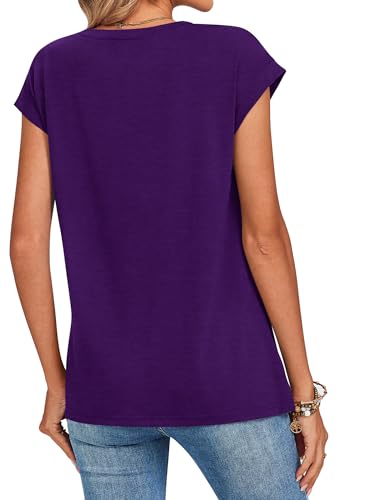 Image of Zeagoo Womens Tops Summer Casual Cap Sleeve Tshirts Shirts Business Dressy Spring Fashion Outfits Trendy Clothes