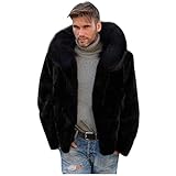 Celucke Pelzmantel Herren Kunstpelz Mantel Strickjacke mit Kapuze Winterjacke Warme Verdicken Felljacke Jacke Faux Fur Pelzjacke Fellmantel