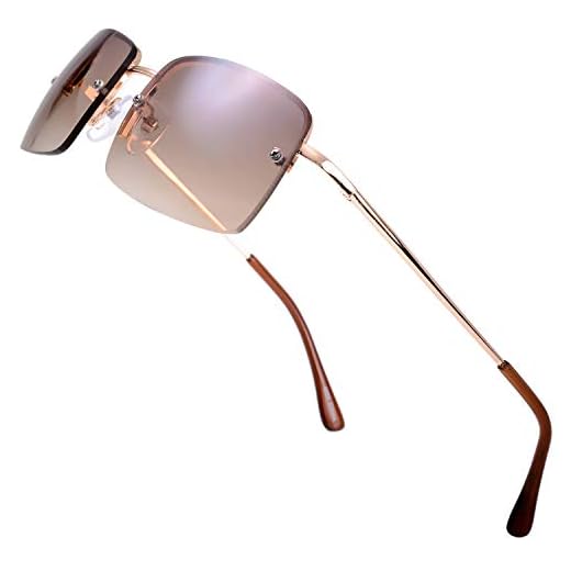 The Fresh Minimalist Small Rectangular Sunglasses Clear Eyewear Spring Hinge - Gift Box Package (301-Gold, Gradient Brown, 57)