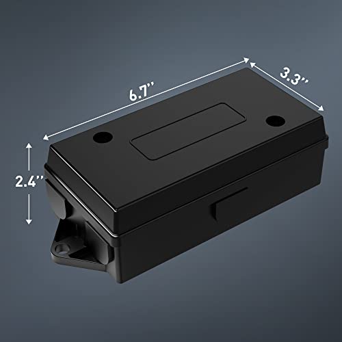 Mictuning 7 Way Electrical Trailer Junction Box - 7 Gang Trailer Wire Connection Box Weatherproof For Rewiring Camper Rv Caravans Boat Light 7 Way Trailer Wire Connectors #TOP6