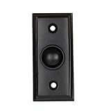 STALLION HARDWARE Doorbell Button, Vintage Decorative Push Button Door Chime, Ringer, Wired Doorbell Button Replacement (1, Black Powder Coat)