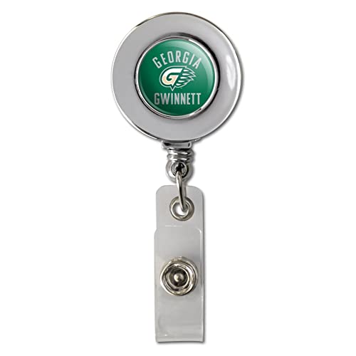 Georgia Gwinnett College Grizzlies Logo Retractable Reel Chrome Badge ID Card Holder Clip
