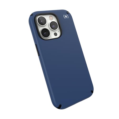 Image of Speck iPhone 14 Pro Case - Drop Protection, Scratch Resistant, Built for MagSafe Slim Phone Case for 6.1 Inch iPhones 14 Pro - Anti-Fade Case - Presidio2 - Coastal Blue /Black /White