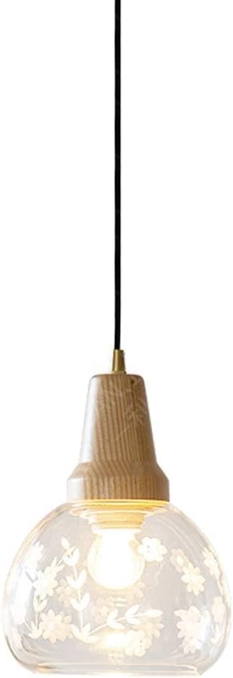 Lustre cuisine îlot hauteur réglable suspension verre et bois