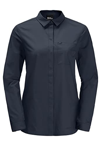 Jack Wolfskin Damen Women's Light Wander L/S Shirt Bluse Blau XXL