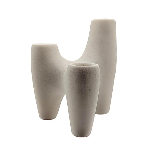 Wsmart candle holders is suitable for modern decoration of dining tables, living room coffee tables or shelves,boho candlestick can accommodate three 0.9 inch taper candles(white ceramic)