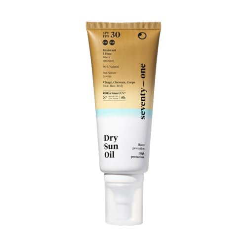 Huile Sèche Solaire SPF 30 SeventyOne Percent contre le Dessèchement de la Peau et des Cheveux