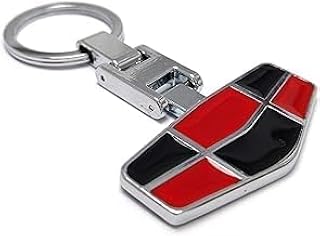 Car keychain - nickel plated double sided logo - suitable for car keys and family keys - compatible with jelly black and red