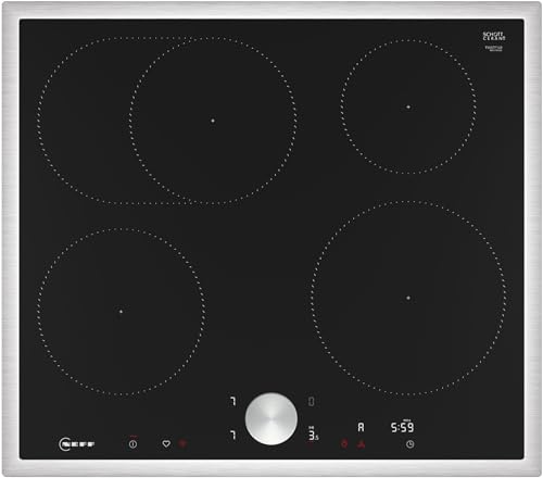NEFF T56STF1L0 - Placa de inducción N90, vitrocerámica autosuficiente, 60 cm de ancho, Twist Pad, Home Connect, Smart Hood Automatic, Powerstufe, color negro