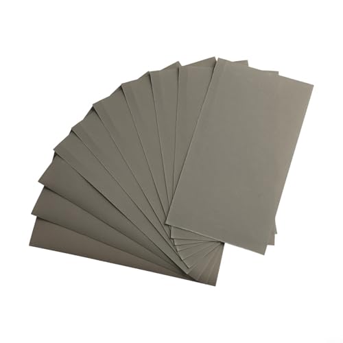 Juego de 10 hojas de papel de lija húmedo/seco en múltiples granos para tareas de molienda de alto rendimiento (grano 1200)