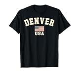 vintage denver usa bandiera americana colorado souvenir retrò maglietta