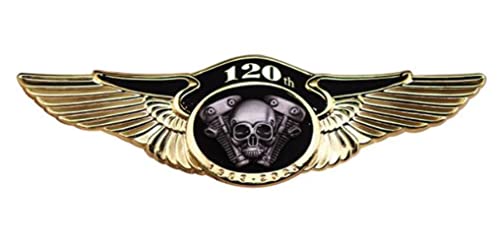 120th Motorrad Club Emaille Brosche - Skelett Pin Gothic Punk Metall Messing Originalität Revers Abzeichen - Sammle Gegebene Freunde und Fans Geschenke