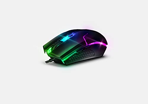 Acer, mouse gaming STARK-GM1200, ABS rivestito in gomma, LED multicolore, 6 pulsanti, 6400 dpi, 66 IPS, cavo rivestito in tessuto - Mouse gaming - Immagine 1