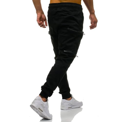 WENKOMG1 Mens Joggers, Casual Athletic Elastic Bottom Hiking Cargo Jogger Sweatpants with Pockets, M-3XL3
