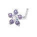 20g Sterling Silver L Shaped 6mm cz Flower Nose Bone Stud Rings