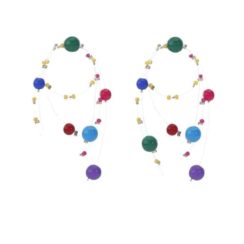 Boucles d'oreilles légères anti-fatigue pour oreilles percées style perles bohèmes