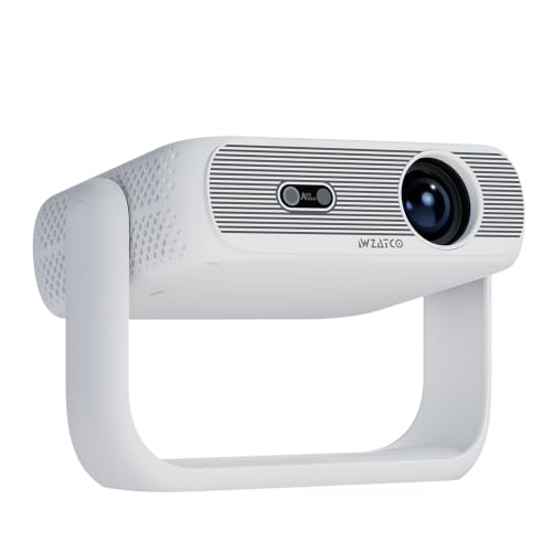 Image of WZATCO Yuva Prime, Android 14, Auto Focus Smart Projector, 1080P & 4K Support, Ultra Short Throw, Rotatable Design, Netflix, Prime etc, 11000 Lumens, WiFi 6 & BT, Screen Mirroring, 720P Native, White