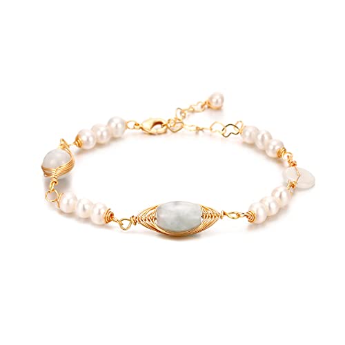 Bracelet en jade et perles pour femme à porter au quotidien ou en soirée