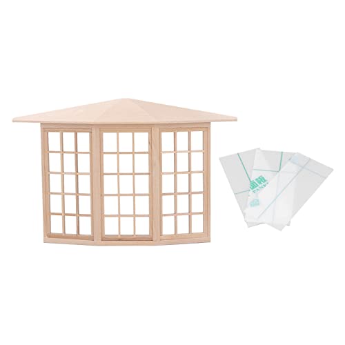 Dollhouse Miniature 45-Light Bay Window, Dollhouse Bay Window,1/12 Dollhouse 45 Degree Corner...