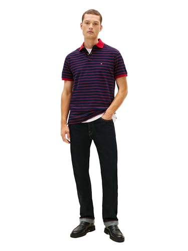 Image of Tommy Hilfiger Men's Short Sleeve Polo Shirts in Classic Fit with Stretch and Organic Pique Cotton