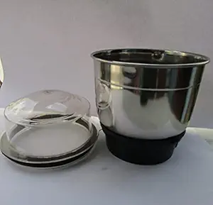 Lakshmi Mixer Jar, Stainless Steel, 0.4 L, Black