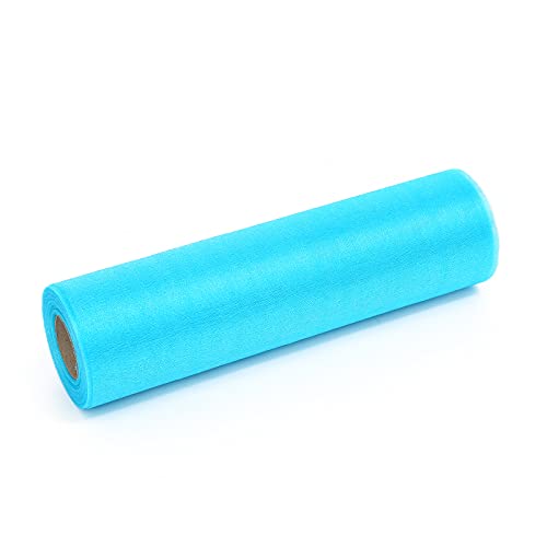 ZADAWERK® Organza - 30 m x 28 cm - azul claro - decorar - hacer manualidades - coser - bufanda - estola - mantel - 1 rollo Cover