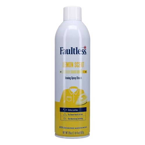 Faultless Ironing Spray Starch | 567g x 2 | Lemon & Lavender Starch Spray | Gives Stiff and Crisp Finish | Wrinkle-Free | Dry Cleaner Results at Home | Odor-Neutralizing | Imported from USA