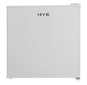 HYE Mini Fridge - Drinks Fridge, 46L Capacity, Stylish & Freestanding Design, Quiet 40 dB Operation, 47.5cm Width, White, Perfect For Bedrooms, Offices & Student Rooms - RF01MBF46W23