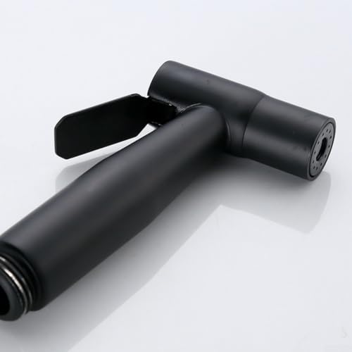 Besttoolifes Pulvérisateur de bidet mural avec tuyau flexible en acier inoxydable, pulvérisateur double face en laiton pour salle de bain, douche et nettoyage des toilettes, noir (argenté)