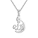 Produktbild PROSTEEL Damen Collier Edelstahl Allah Kette Mondsichel Halbmond Anhänger Halskette Islamisch Amulett Muslim Modeschmuck Accessoire für Frauen Mädchen