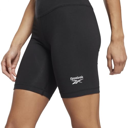 Reebok Identity-Leggings Con Logo Aderente Pantaloncini, Nero, Xs Donna - 4