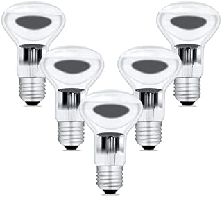 Clear R63 Reflector E27 60W Bulb Dimmable, AC220-240V, R63 E27 Spot Incandescent Bulb, 550LM Warm White 2700K, E27 Reflector Screw Bulb for Lava Lamp, Chandelier, Ceiling Light, 5 Pack