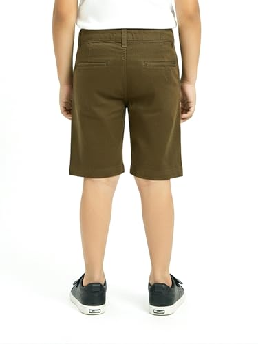 Image of KiddoPanti Boys Solid Cotton Woven Knee Length Formal Shorts