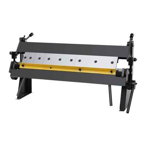 24-Inch Pan And Box Brake W-2420a Metal Sheet Bending Brake W/2 3 4Removable Fingers Floor Standing 135 Bending Angles Hand Bending-Tools 20ga Mild Steel Plate For Furniture