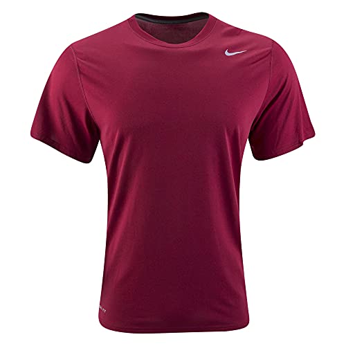 Nike Legend Mens Short Sleeve Poly Top (Large, Crimson)