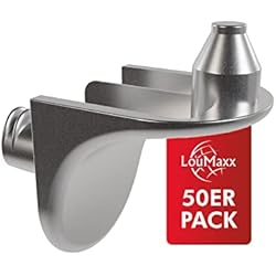 Estanteria Pax LouMaxx Soporte angular con doble pivote, juego de 50 unidades, soporte de seguridad para estantes de 5 mm, soporte para estantes de zamak niquelado