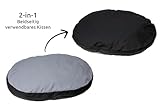 Karlie Kissen oval L: 90 cm B: 66 cm H: 10 cm grau-schwarz