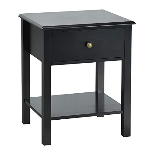 Giantex Nightstand W/Drawer and Shelf, Stable Frame Storage Cabinet for Bedroom, Modern Beside Sofa Accent End Table(1,Black) Giantex Nightstand W/Drawer and Shelf, Stable Frame Storage Cabinet for Bedroom, Modern Beside Sofa Accent End Table(1,Black)