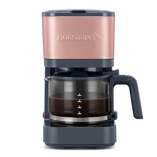 Holstein Housewares 5 Cup Coffee Maker Dark Grey Rose Gold