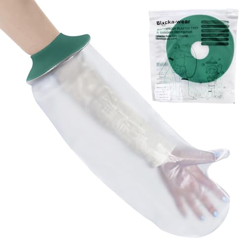 Waterproof Arm Cover for Shower & Bath - Adult - Reusable Waterproof Cast Protector Arm Sleeve Made with a Soft, Stretchy Silicone Seal & High Grade PVC Body – Small-Medium, Upgraded Design