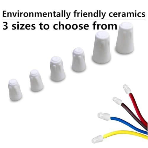 35 Pack Ceramic Wire Connector,High-Temp Screw Wire Connector,Twist Caps for High Temperature Repairs,22-10 AWG Ceramic Wire Nuts (Medium)
