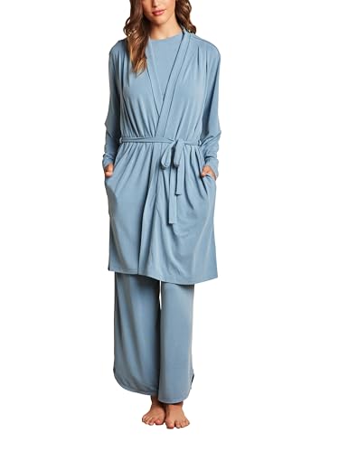 Peignoir femme Barefoot Dreams en jersey sand washed midi robe de nuit chic
