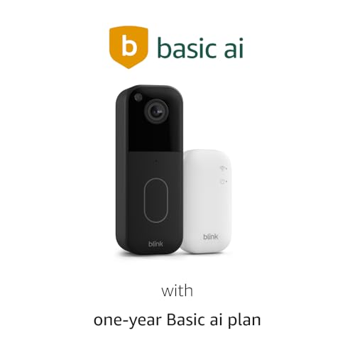 Image of Blink Video Doorbell with 1-year Basic ai plan - Head-to-toe HD view, two-year battery life, and simple setup. Sync Module Core included - System (Black)